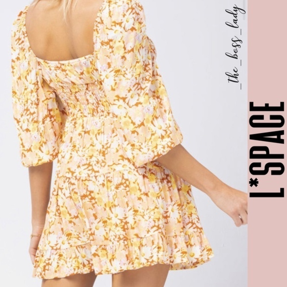 LSPACE floral dress mini spring summer babydoll - Picture 7 of 11